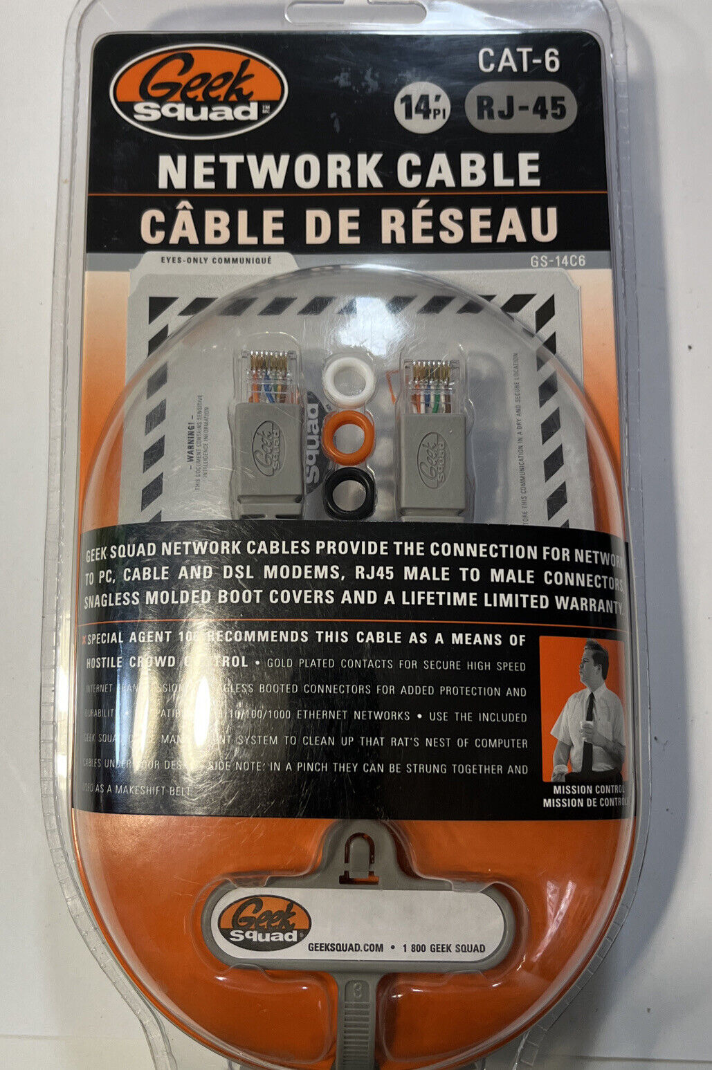 Geek Squad 14 Foot CAT-6 RJ-45 Network Cable New in Sealed Package GS-14C6