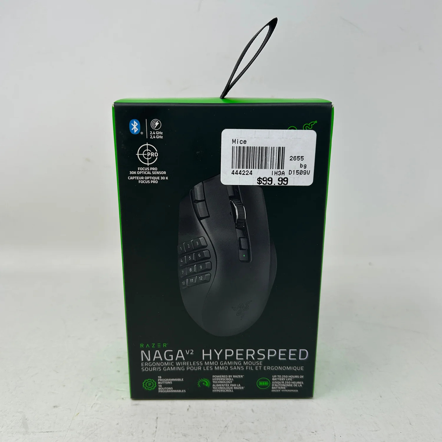 New Razer Naga V2 HyperSpeed Black Wireless Gaming Mouse For PC