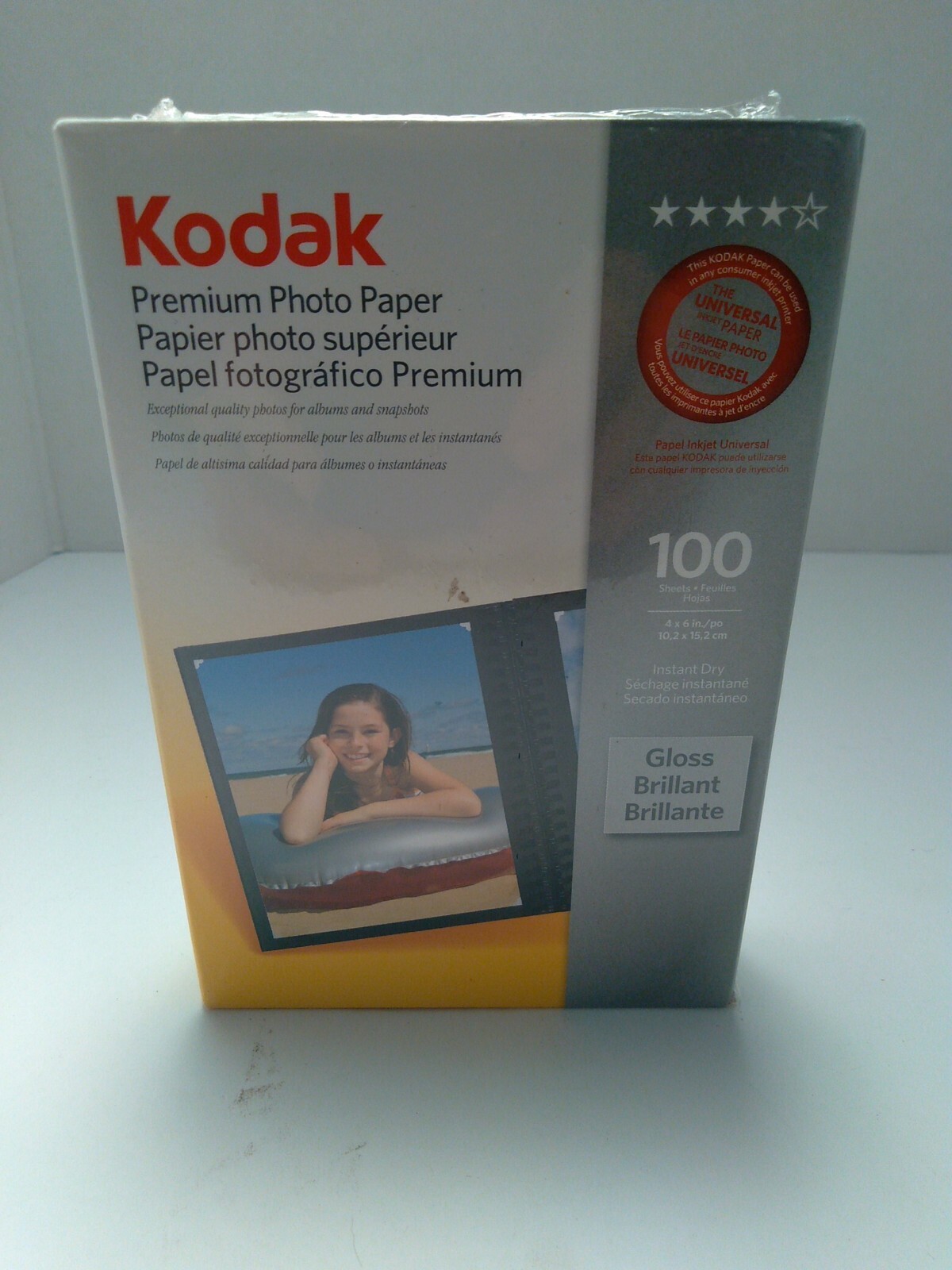 Kodak Premium Photo Paper 4” x 6” Glossy Finish Instant Dry 100ct  