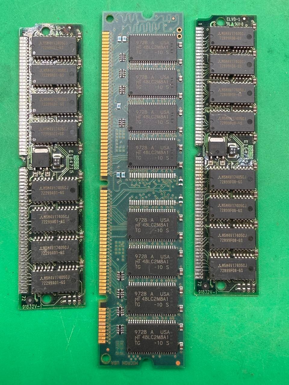 Lot of 3 Vintage RAM Modules 2x 16MB 72-Pin SIMM & 1x 16MB SO-DIMM EN
