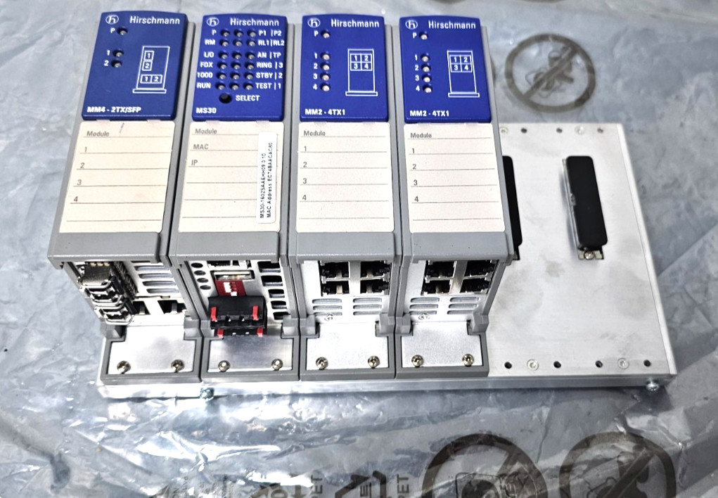 Hirschmann MM4-4TX/SFP MICE Media Module w/ ms30 switch module w/ 2X  mm2-4tx1