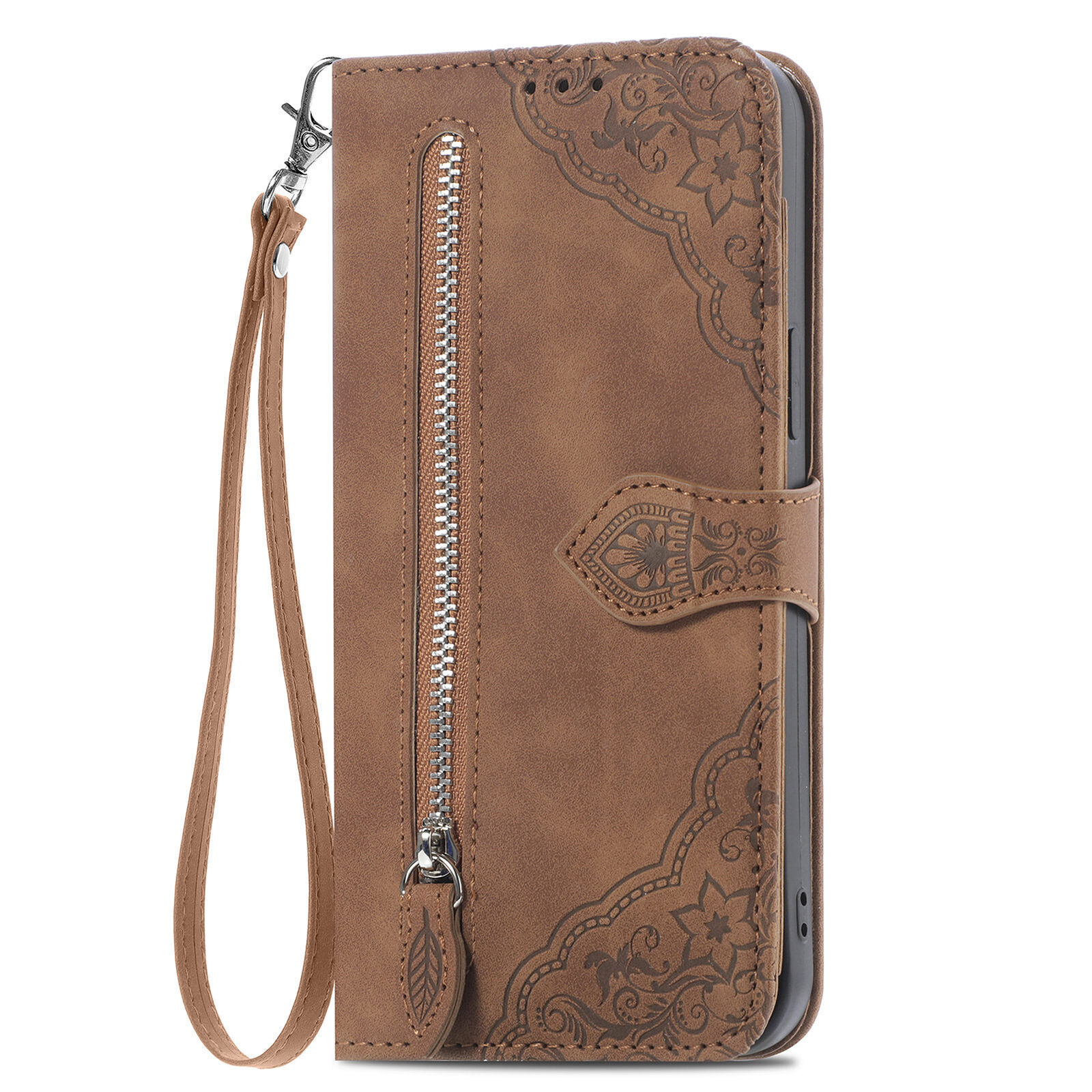 Zip Flower Leather Wallet Cover Case For Honor 600 400 200 100 90 X70 Magic 7 8