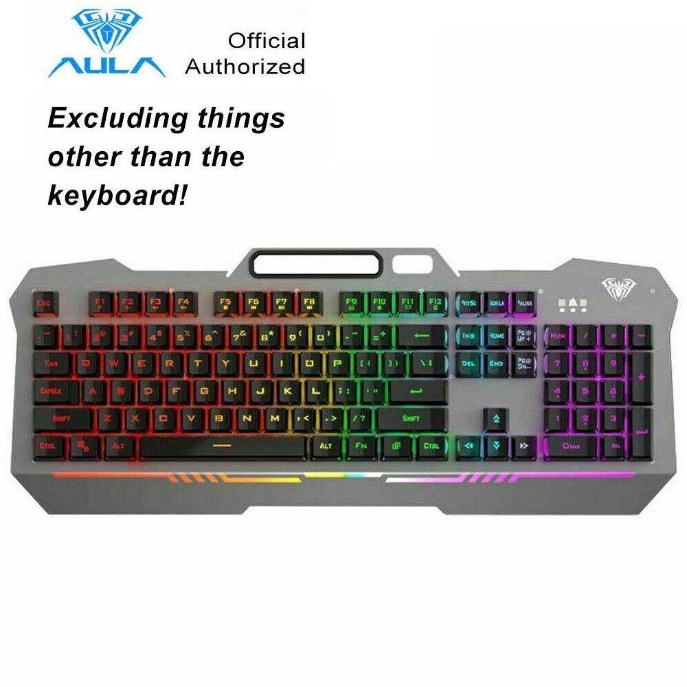 AULA F3010 Backlight USB Wired Gaming Keyboard 104 Keys With Phone Holder