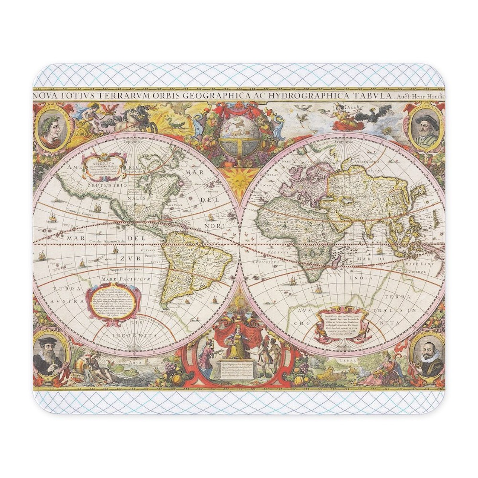CafePress Antique World Map Mousepad  (1556577896)