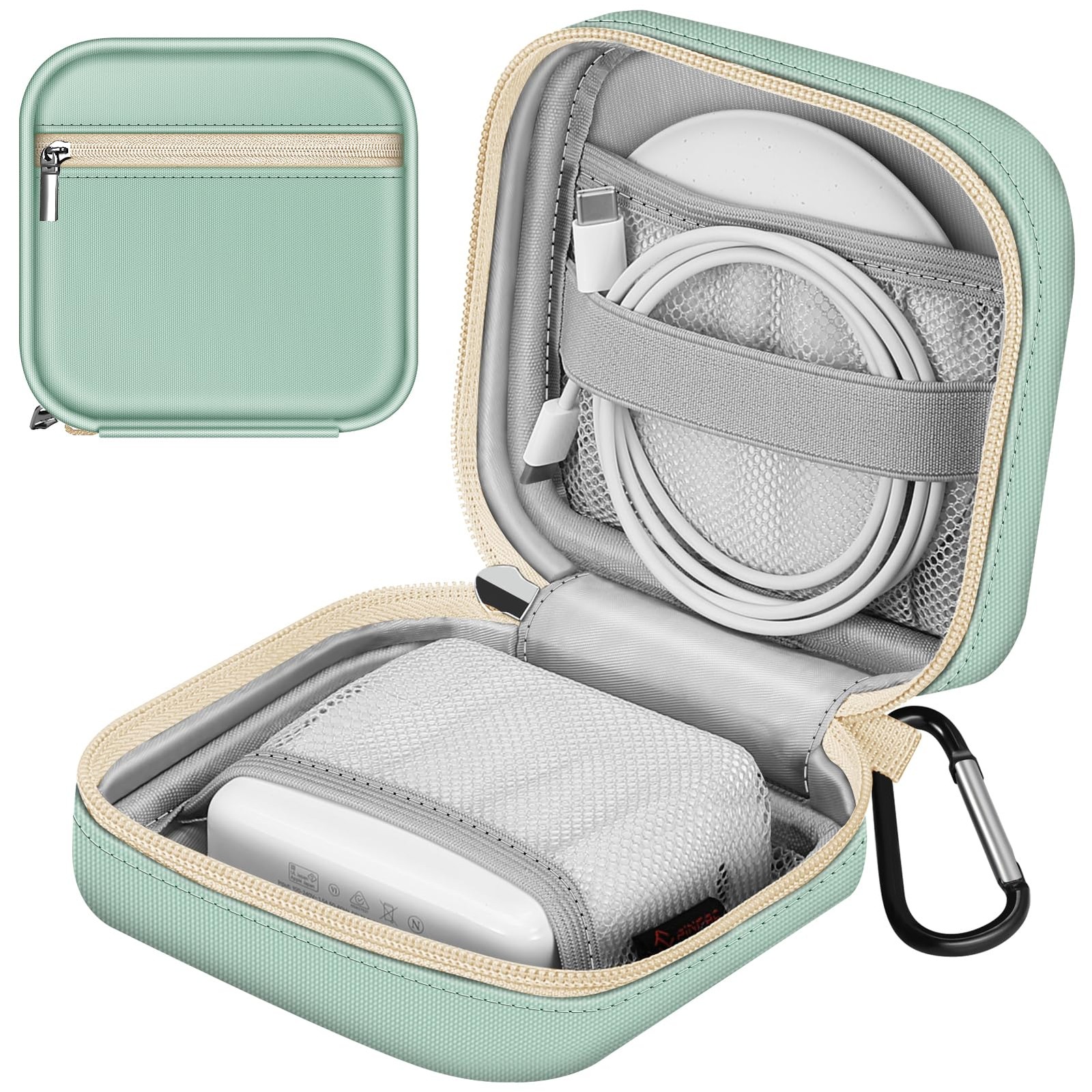 FINPAC Charger Case for MacBook, Small Electronic Small, Light Green