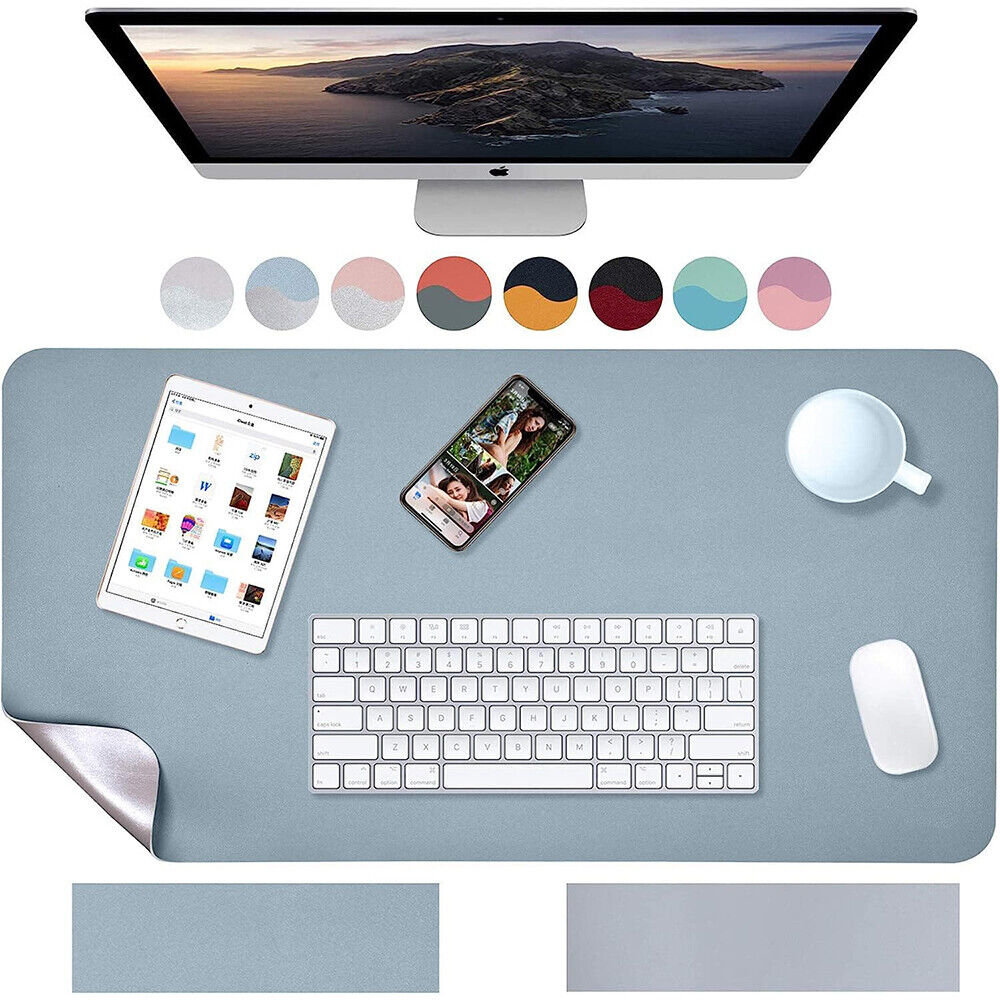 Large PU Leather Dual Sided Desk Pad Non-Slip Mouse Pad Office Home Writing Mat