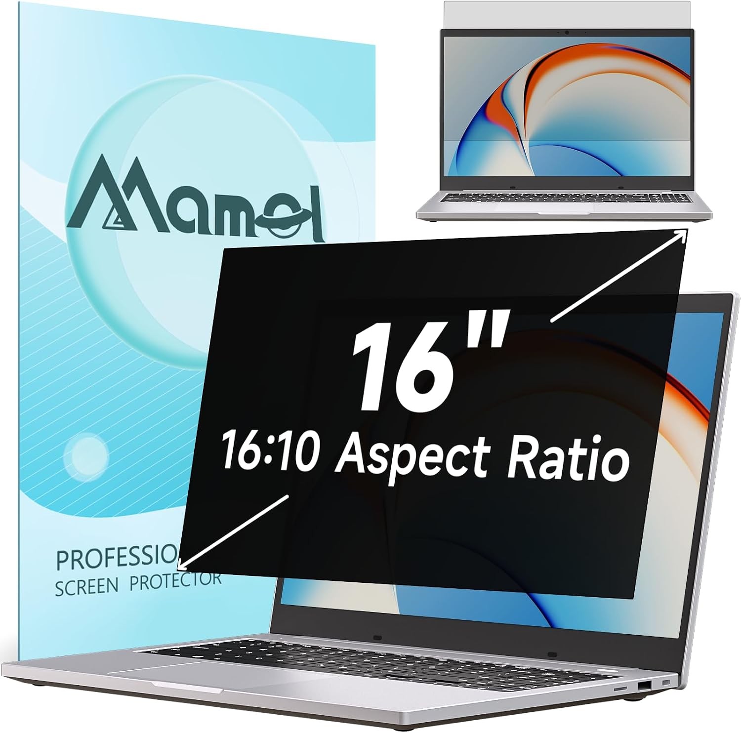 Nano Laptop Privacy Screen 16 Inch 16:10, Matte Anti Glare Blue Light Filter