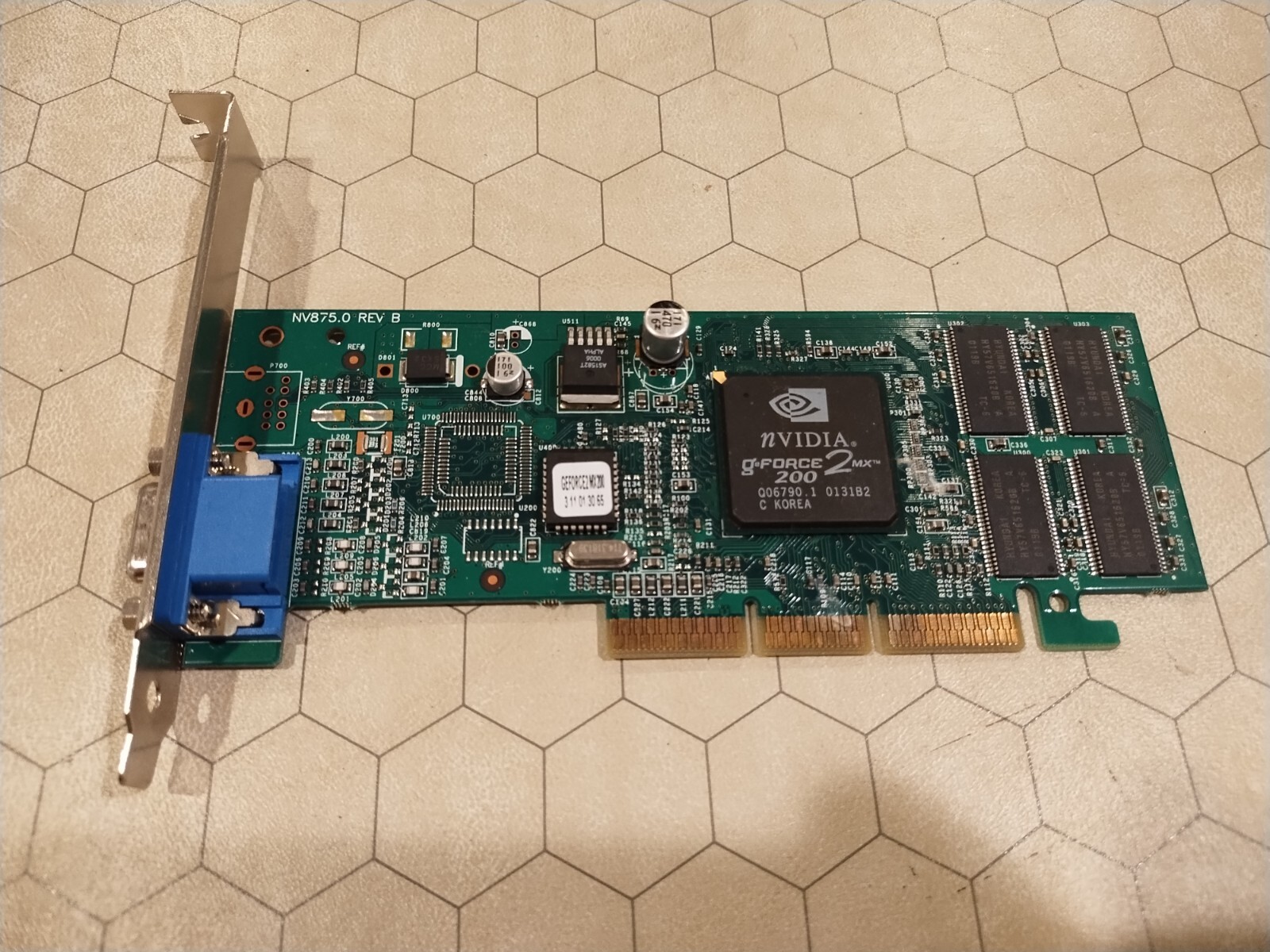 NVidia G-Force 200 2MX graphics card, NV875.0 Rev B