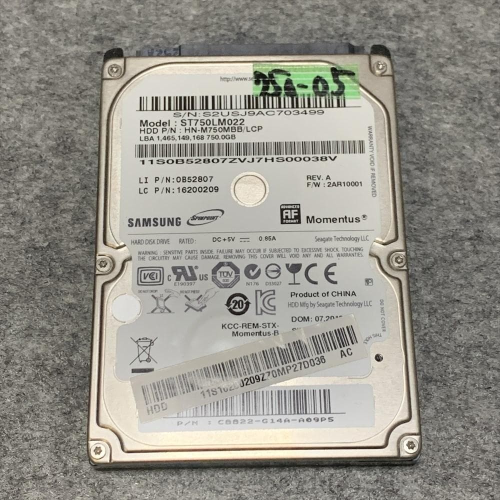 Samsung 2.5 Inch 750GB Internal HDD Hard Drive 2.5" Laptop Drive Tested