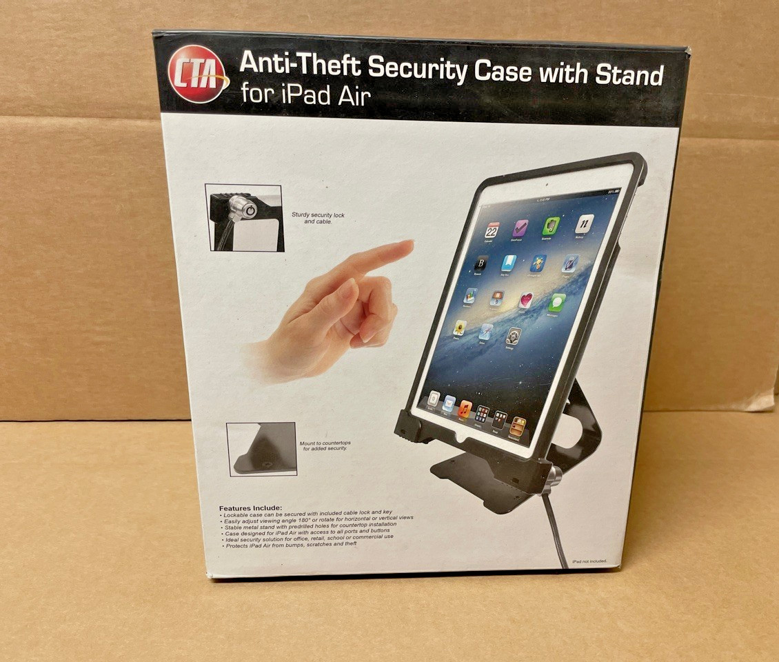 CTA Digital Anti-Theft Security Case with Stand for iPad Air (pad-ascs) New