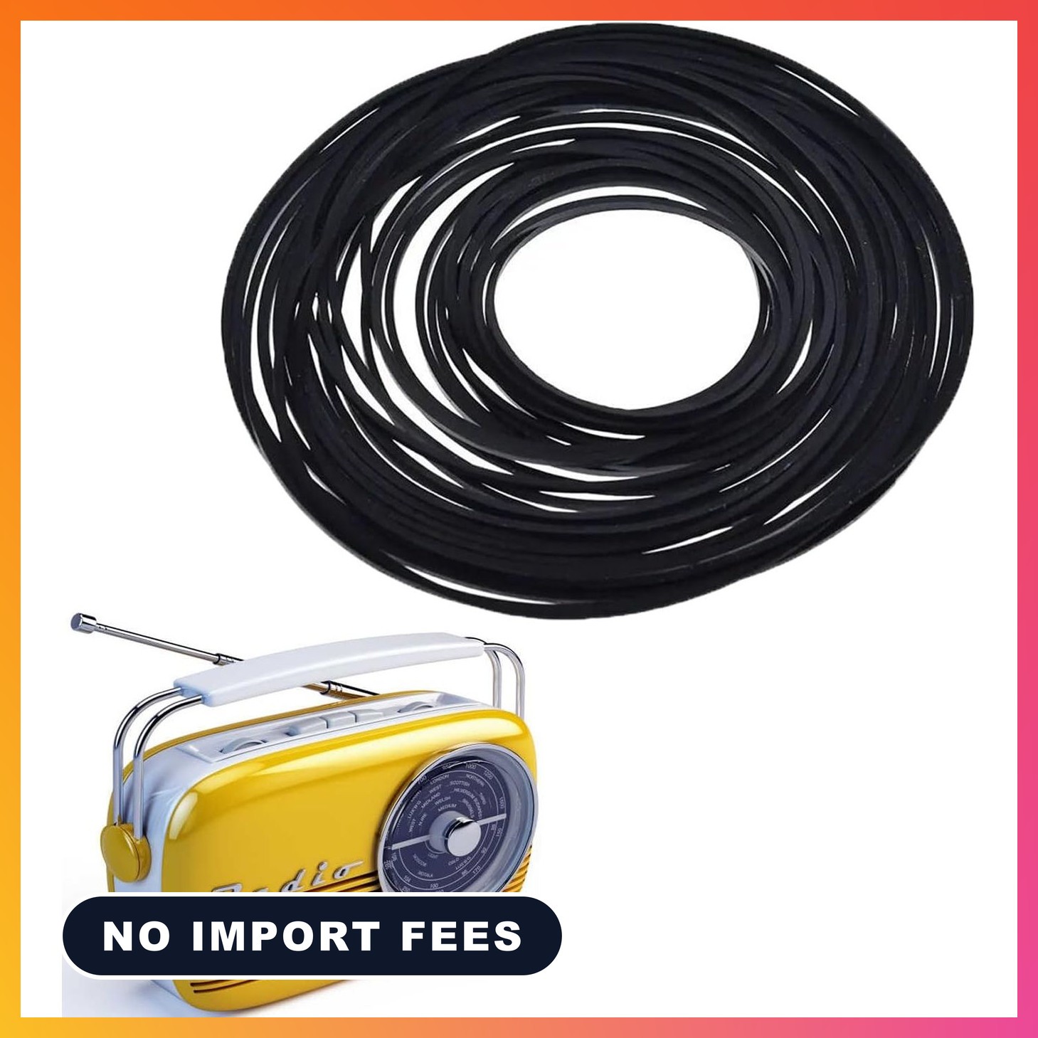 100pcs Recorder Rubber Belts, 40-135mm Cassette Recorder Repair Maintenance Mix