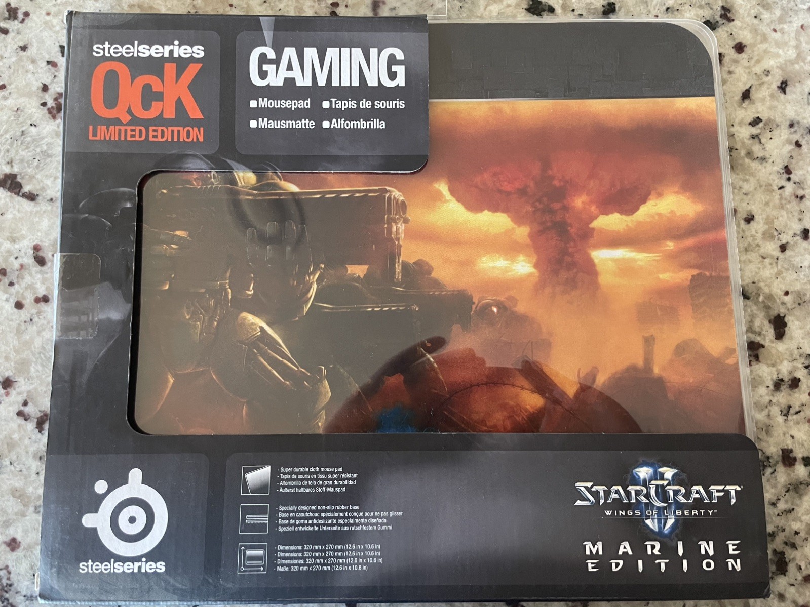SteelSeries QcK LE Gaming Starcraft 2 Wings Of Liberty Sealed - Marine Edition