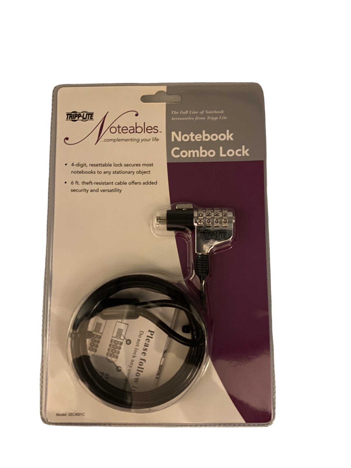 Tripp-Lite Noteables Notebook Combo Lock