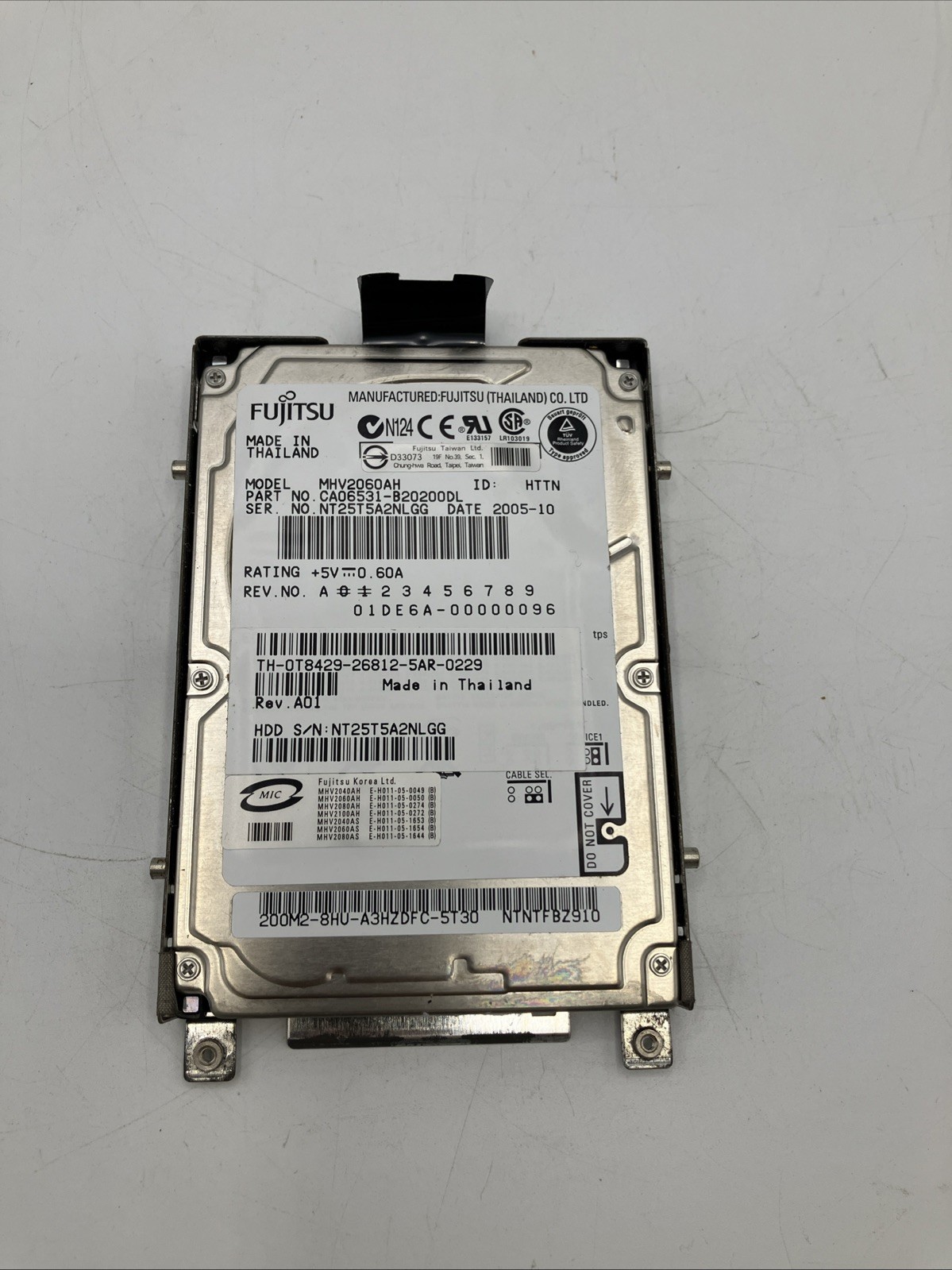 Hard Drive  (Not Tested)