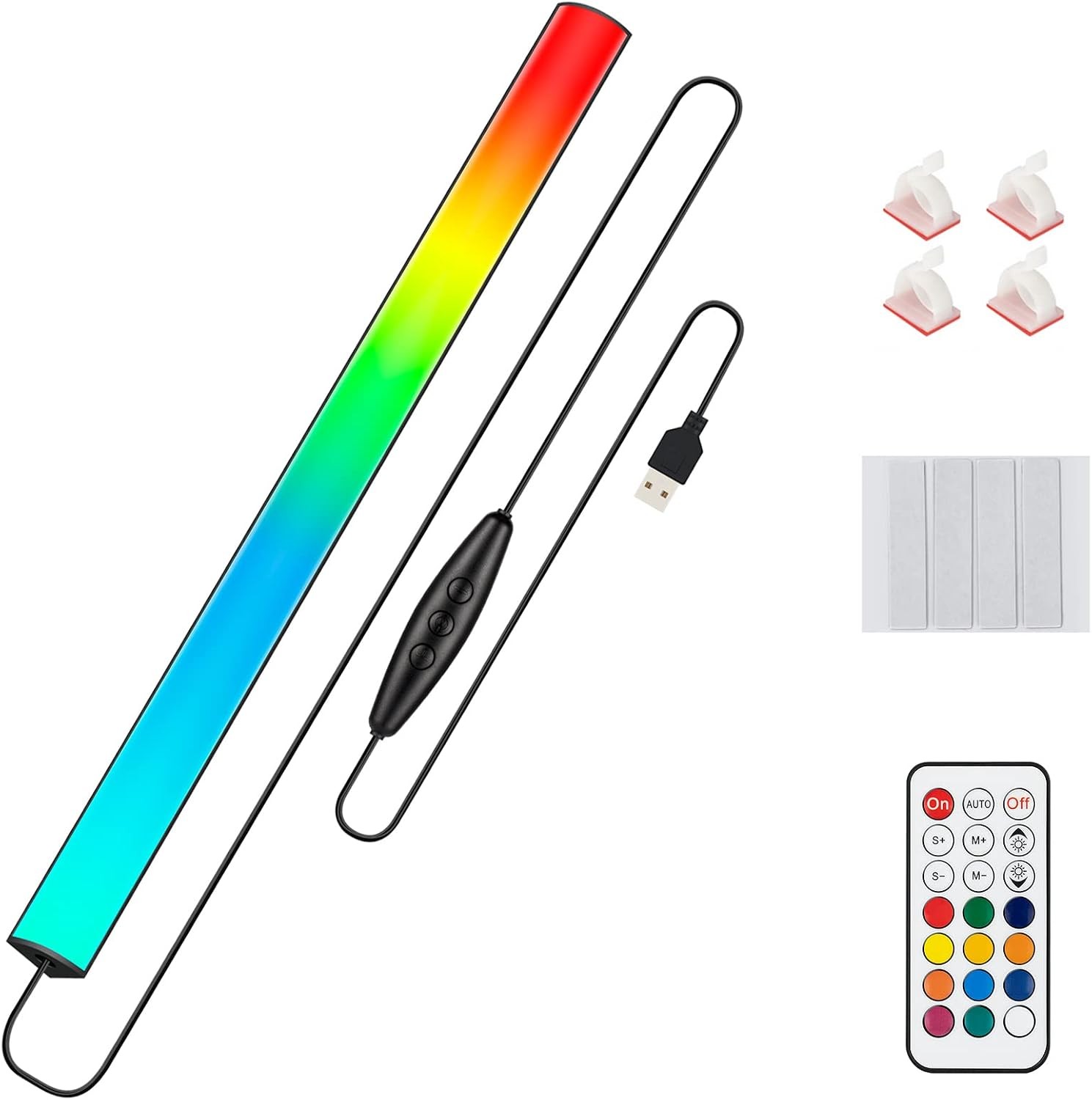 RGB Under Monitor Light Bar 12 Inch USB LED Gaming Desk Light Remote Control