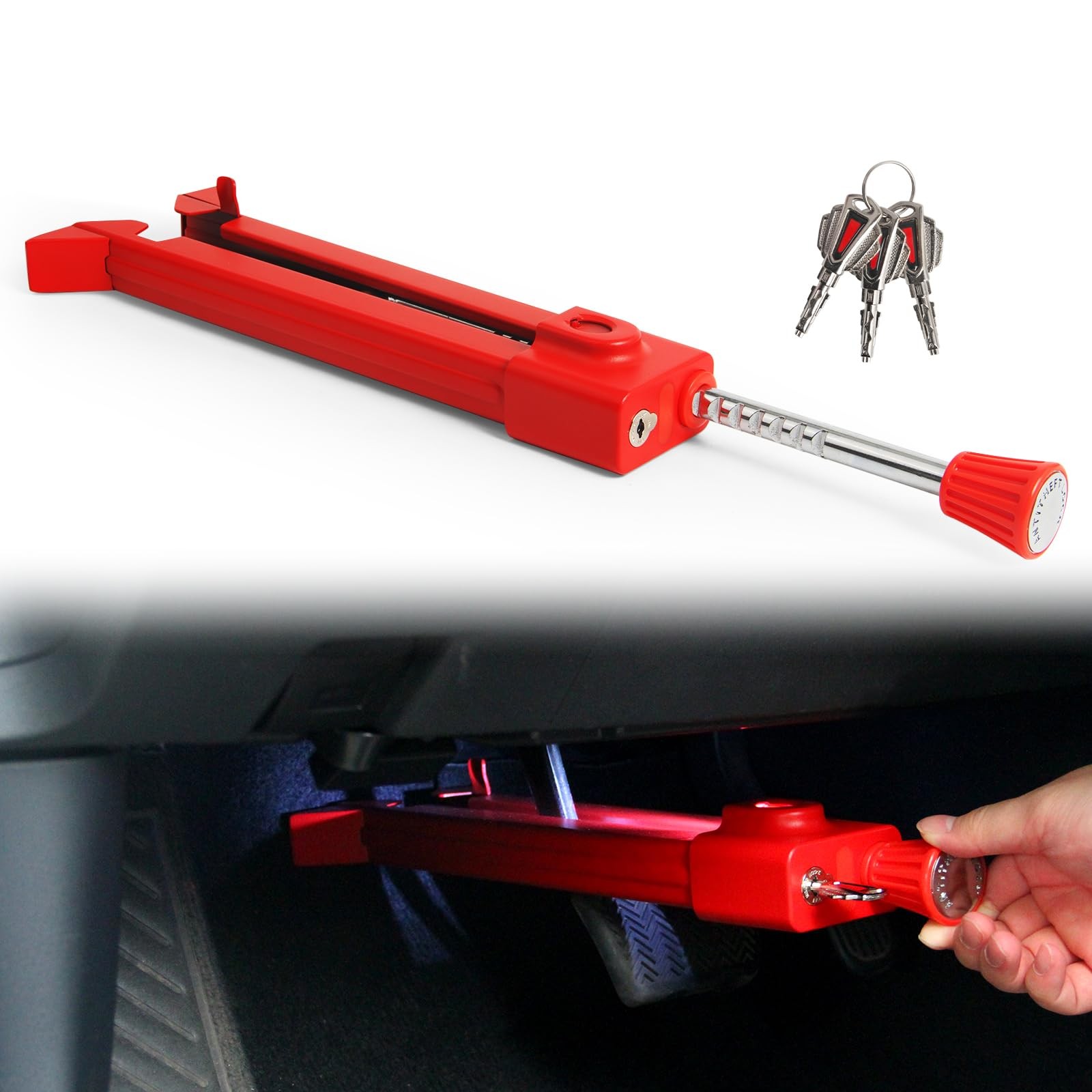 OPSOOPI Anti Theft Car Device, Brake Pedal Lock for W10(5-15mm), W10(5-15mm) 