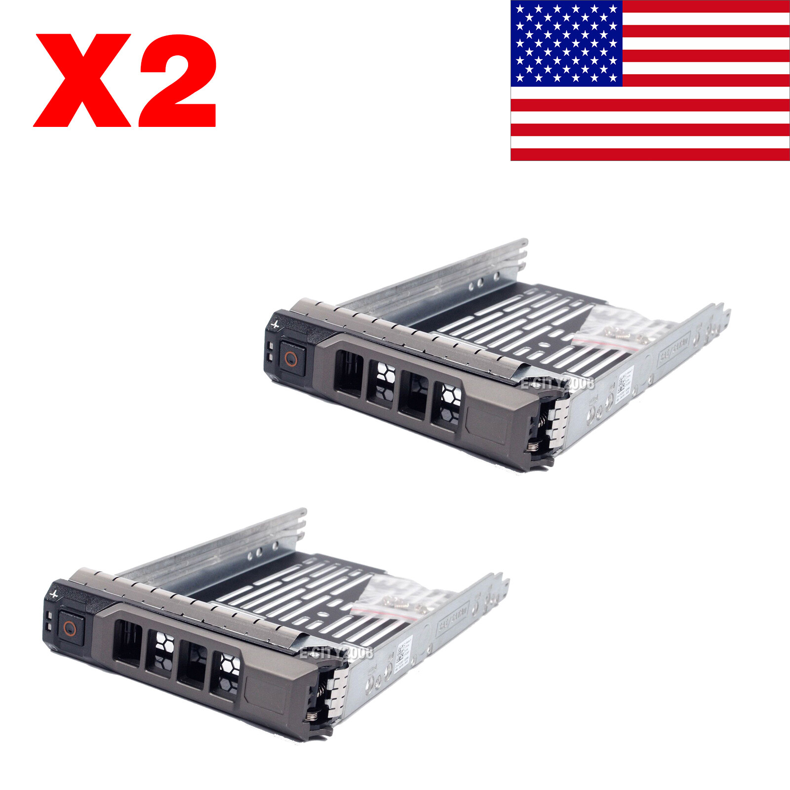 2Pcs 3.5" SATA SAS Hard Drive Tray Caddy Sled For Dell PowerEdge T620 R320 T320