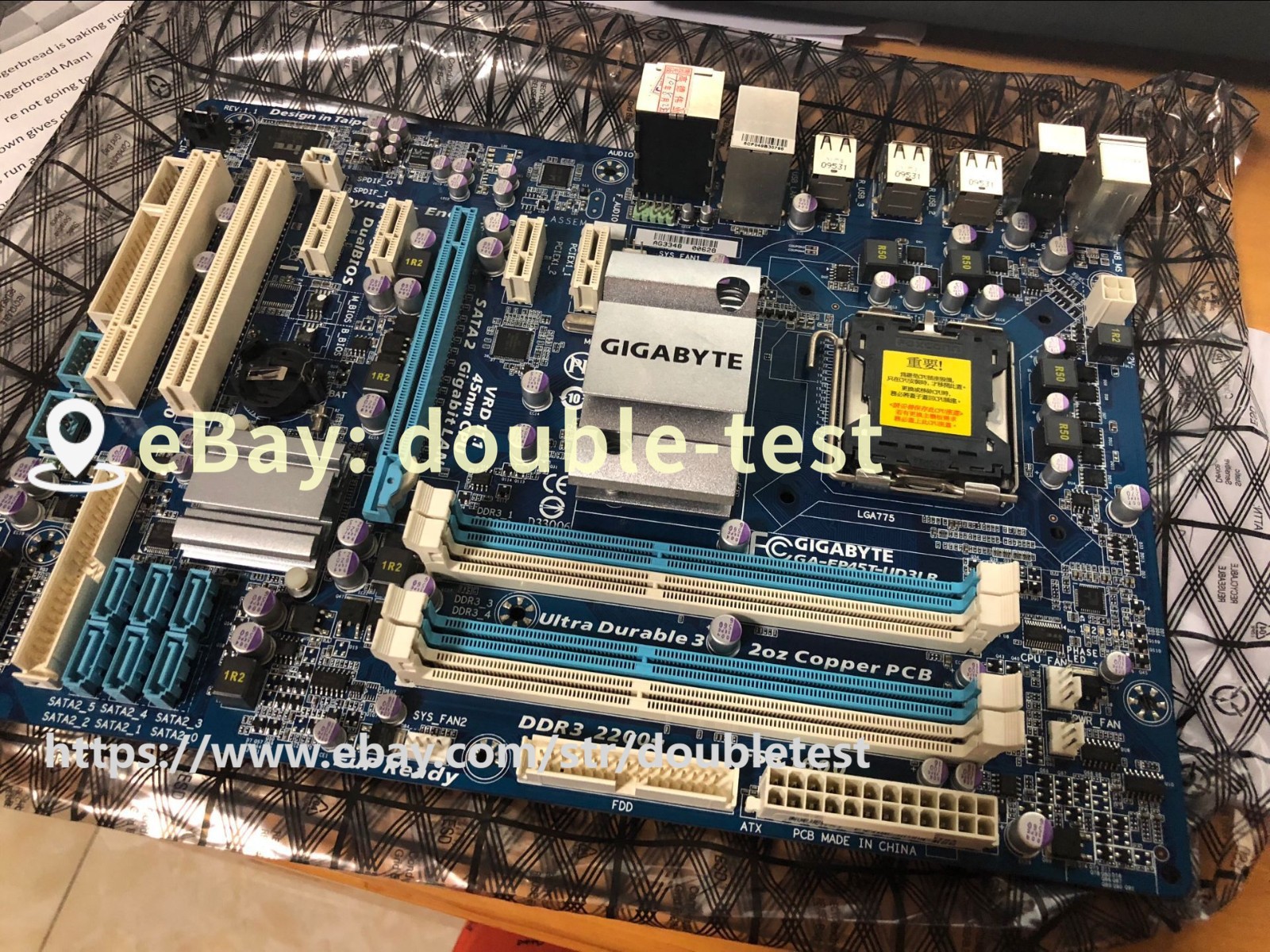 100% test GA-EP45T-UD3LR DDR3 P45 775 motherboard (by UPS or Fedex) 