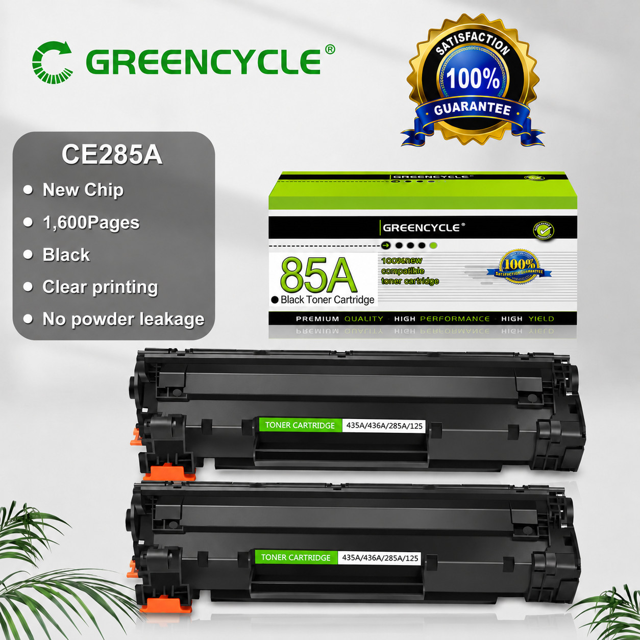 Compatible 2-Pack 85A CE285A Toner for HP LaserJet P1102 P1102W M1212NF M1217NFW