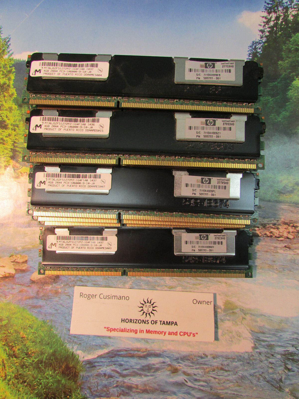 48GB(12x4GB)Micron Ram PC3-10600R DDR3 MT36JSZF51272PZ-1G4F1AB- LOT OF 12