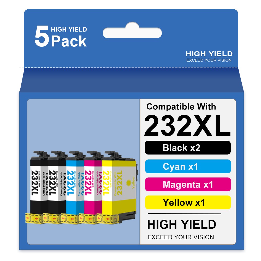 5PK 232 XL 232XL Ink Cartridges for Epson 232XL XP-4200 XP-4205 WF-2930 WF-2950