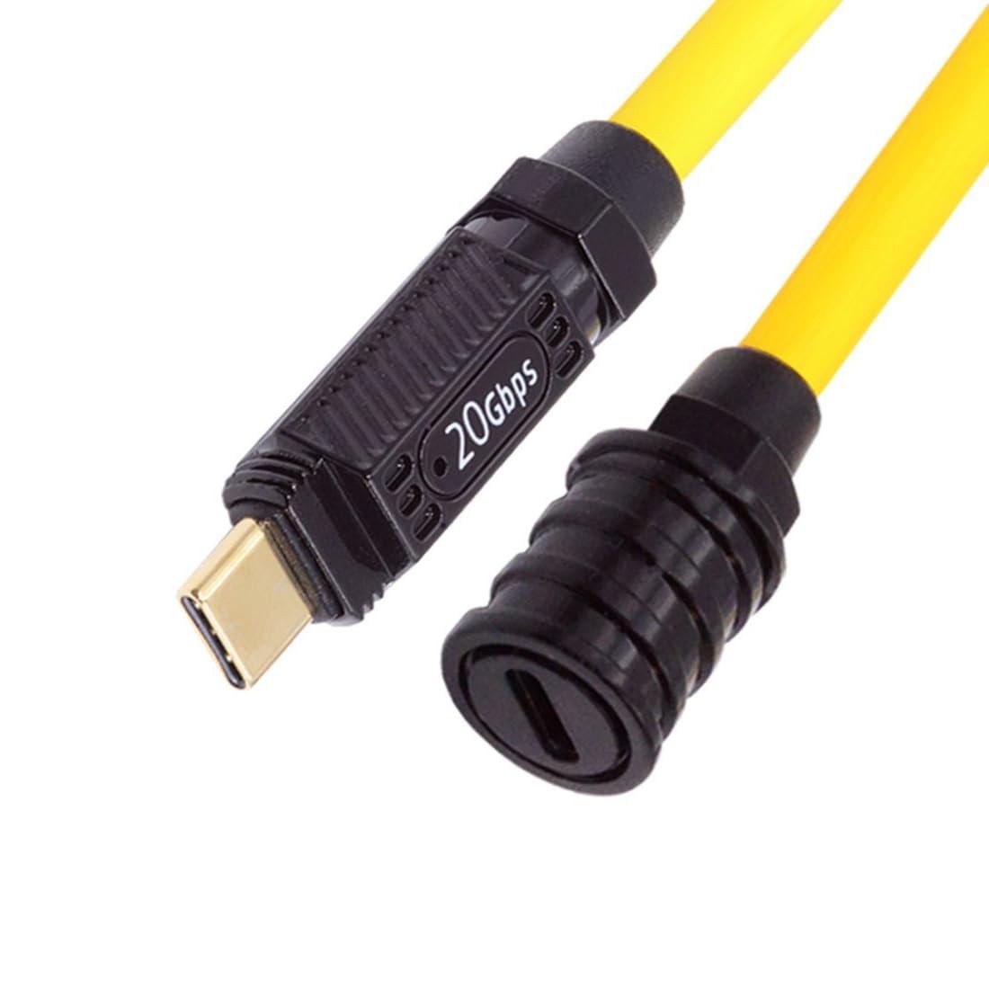 chenyang USB4 USB-C Extension Cable 20Gbps 140W 8K 5K 4K@60Hz 1.0M, Yellow