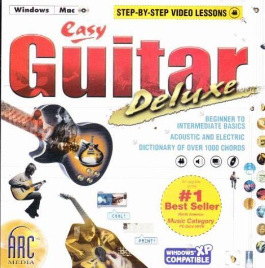 Easy Guitar Deluxe PC MAC CD learn play instrument music acoustic electric riffs