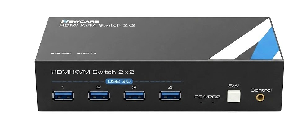 8K NEWCARE 2x2 HDMI KVM Switch 60Hz USB 3.0