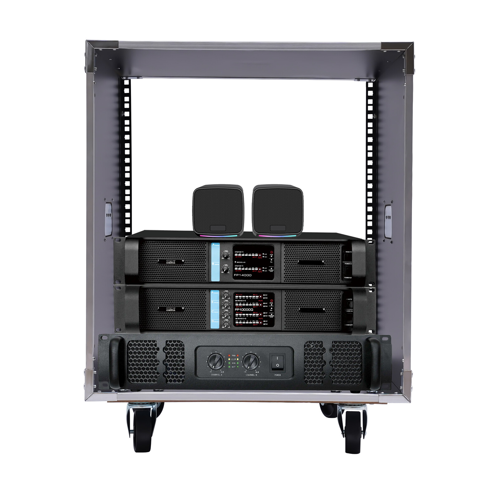 12U Rolling Network Rack Swivel Caster Wheels Audio Equipment Rack Portable NEW