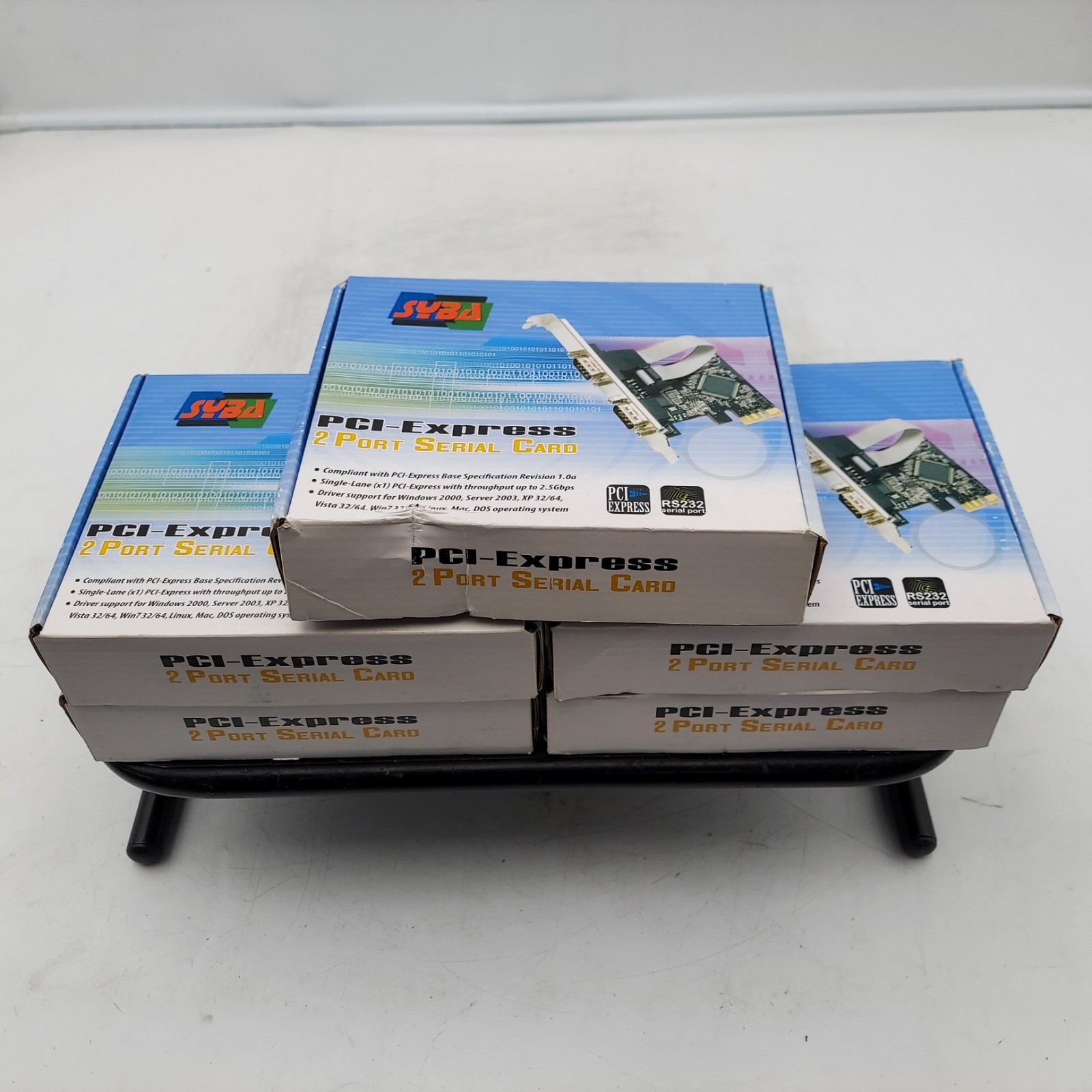 LOT OF 5 Syba PCI-Express 2 Port Serial Card SD-PEX15022
