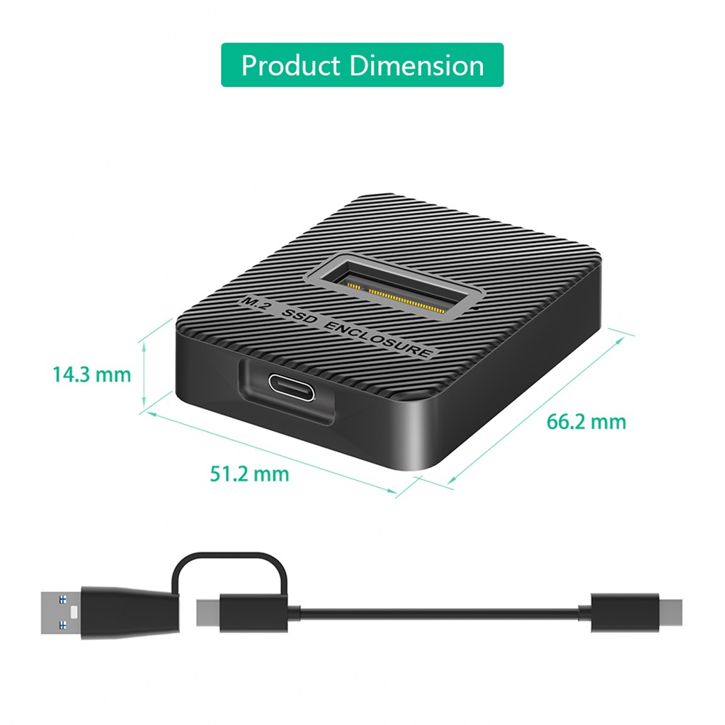 Vertical Stand-Alike M2 NVMe Enclosure Dock for 2230/2242/2260/2280 NVMe M.2 SSD