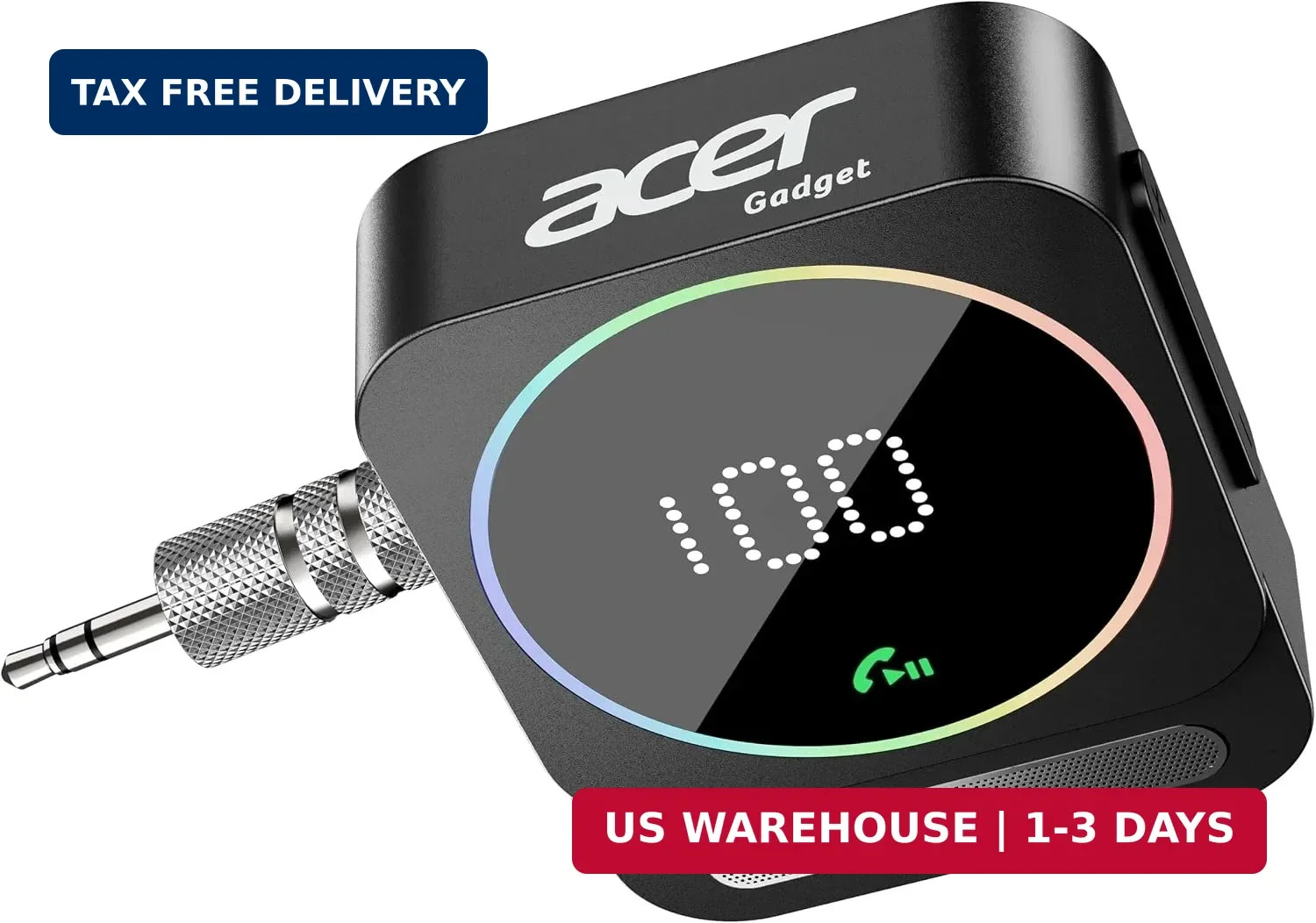 Acer Gadget Bluetooth Receiver for Car, 3.5mm AUX Bluetooth Car Adapter