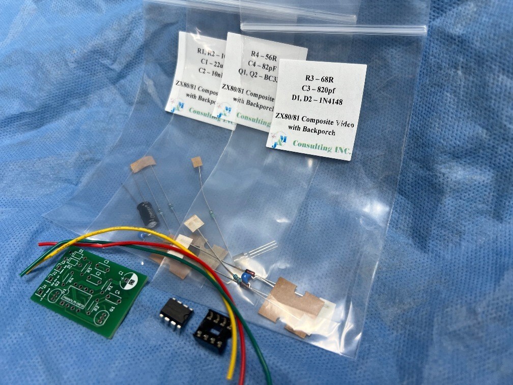 Sinclair ZX81 / ZX80 / Timex 1000 - Composite Video with Backporch - Kit