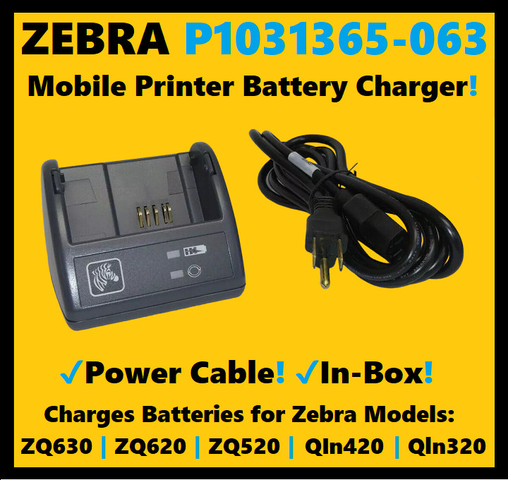 Zebra Battery Charger P1031365-063 for QLn320, QLn420, ZQ520 Batteries🔥⭐