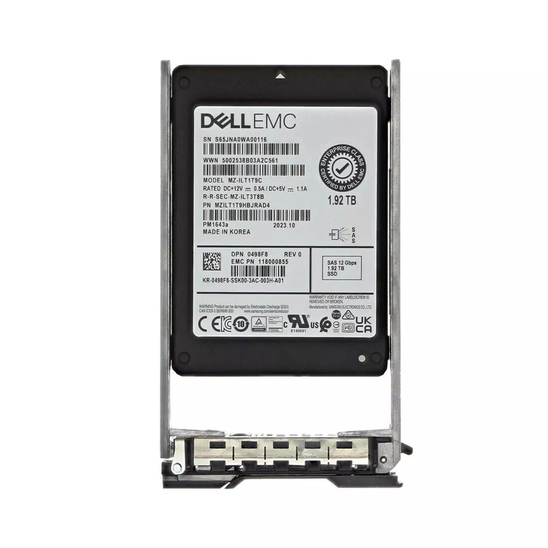 Dell 498F8 1.92 TB 2.5 Inches Read Intensive Solid State Drive MZ-ILT1T9C