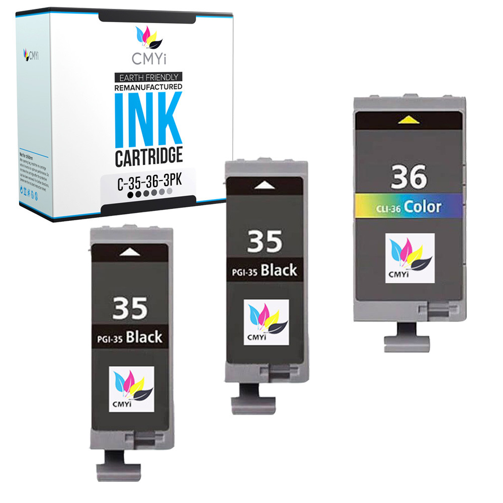 3PK Replacement PGI-35 CLI-36 Ink Cartridges for Canon PIXMA iP100 TR150 mini260