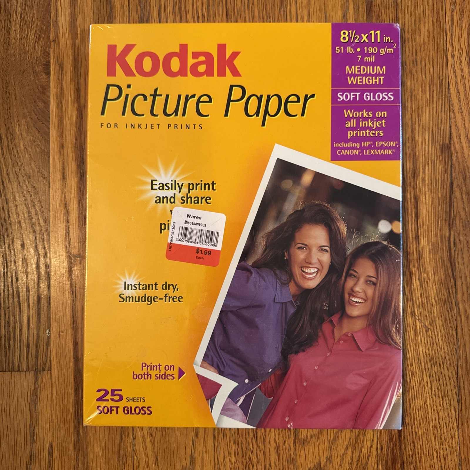 KODAK Picture Paper For Inkjet Printers Soft Gloss 25 Sheets 8.5 x11 Brand New