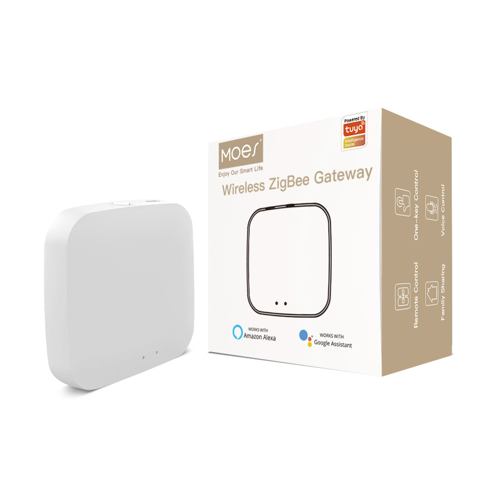 MOES Tuya Zigbee Wireless Hub Gateway Smart Home Bridge Remote Controller Alexa