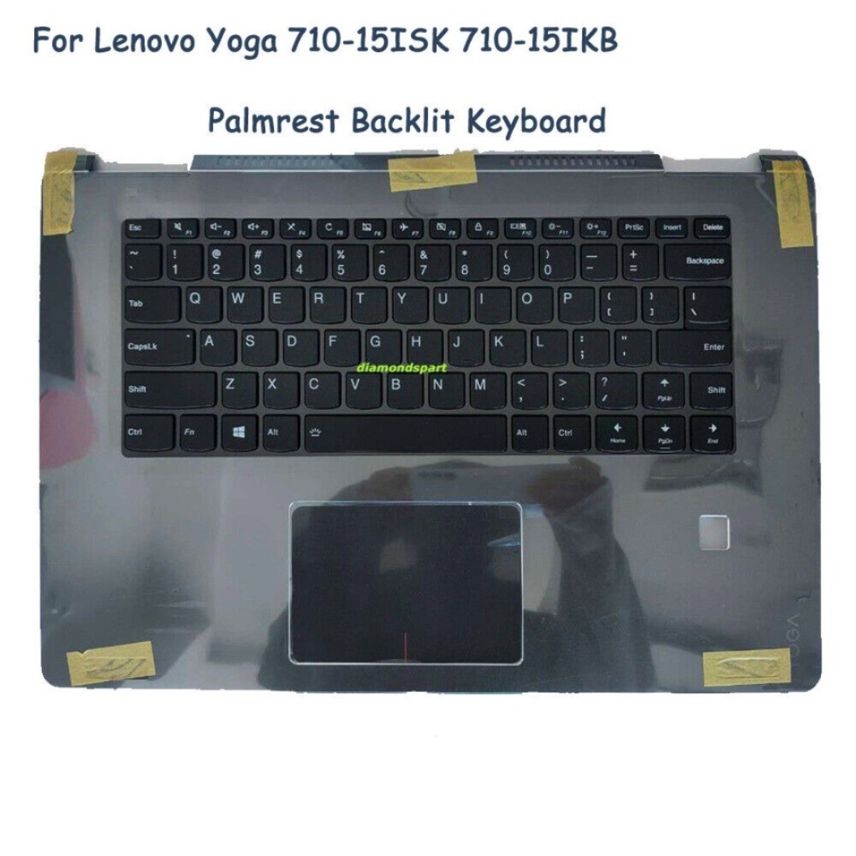 Palmrest Backlit Keyboard Cover For Lenovo Yoga 710-15ISK (ideapad) - Type 80U0