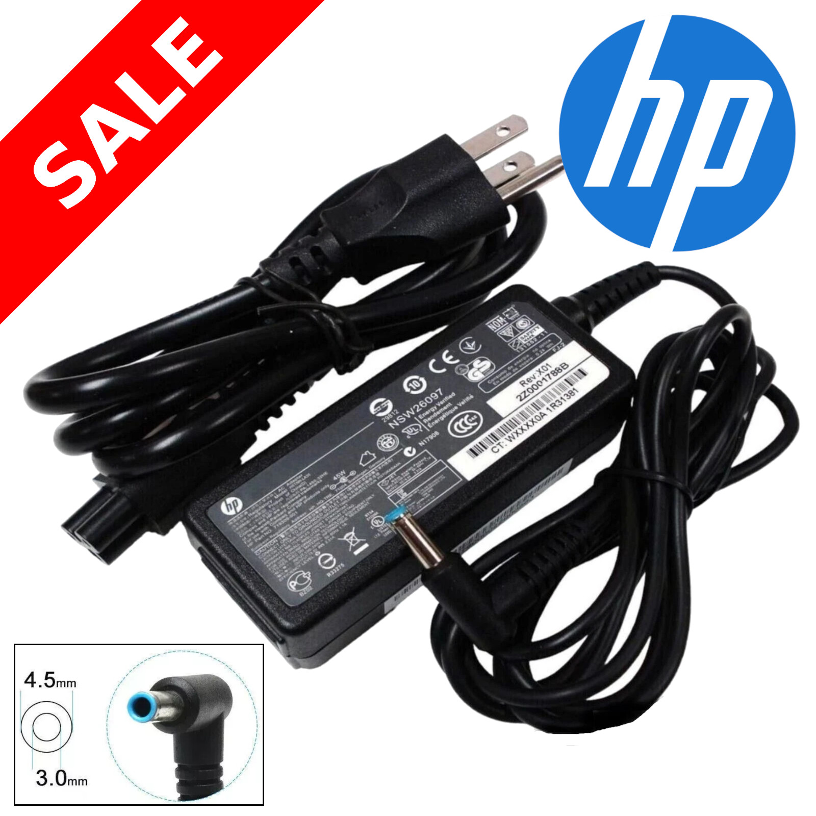 Genuine 45W HP Laptop Charger AC Power Adapter 740015-002 741727-001 19.5V 2.31A