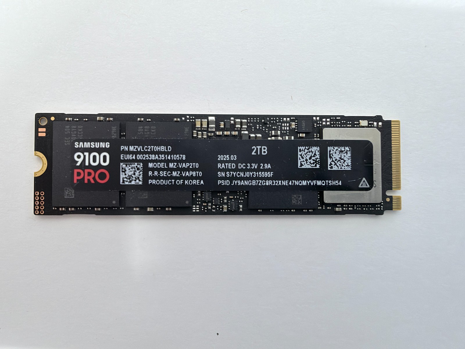 Samsung 9100 PRO 2TB NVMe M.2 SSD PCIe 5.0 x4 MZ-VAP2T0