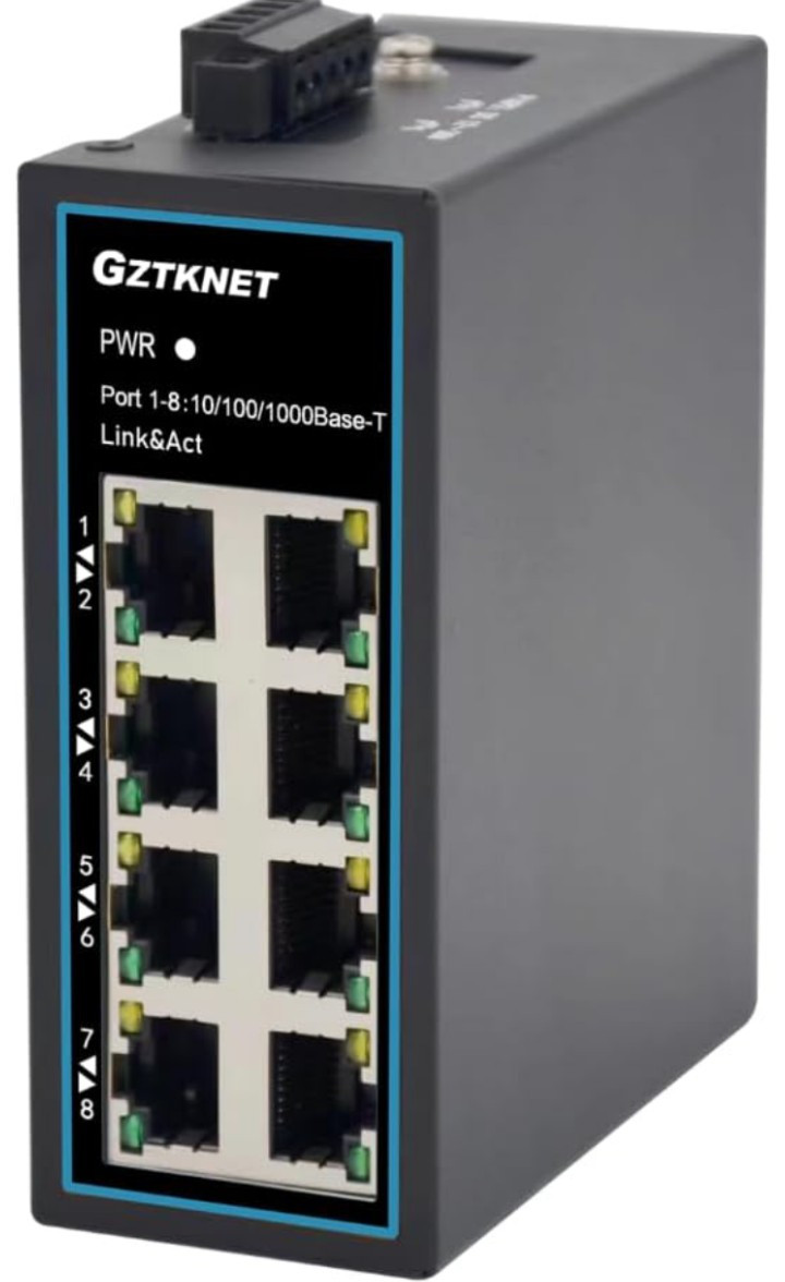 8-port industrial unmanaged Ethernet switch DC12-36V