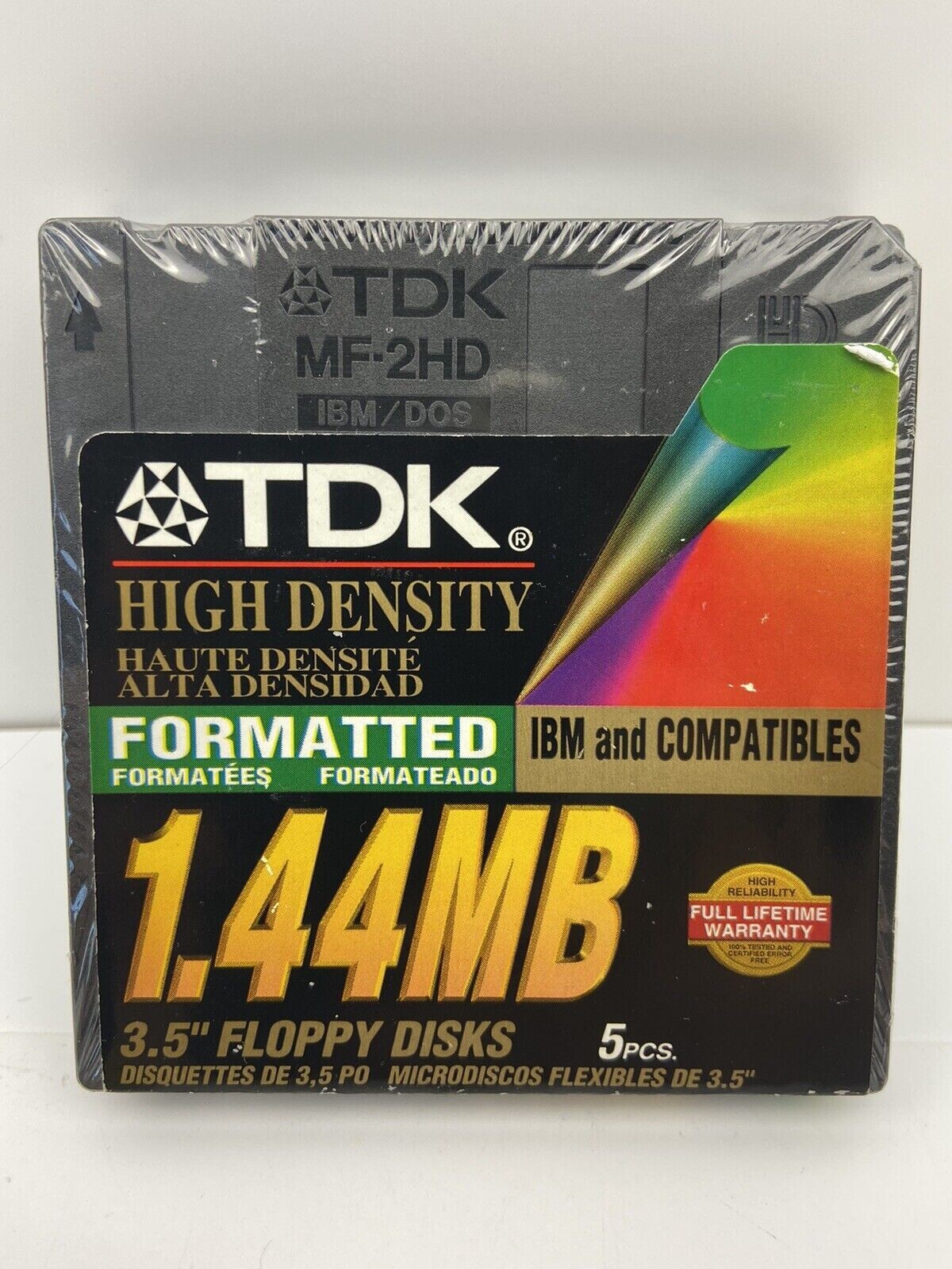 TDK 3.5INC 1.44MB IBM FORMATTED HIGH DENSITY FLOPPY DISKS 5 PACK NEW SEALED