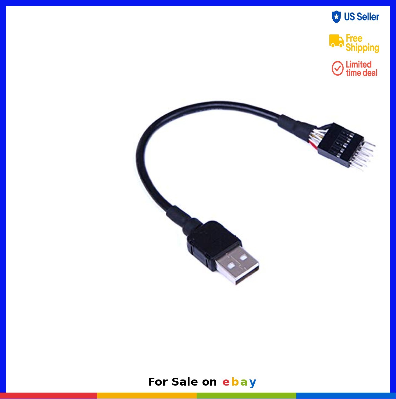 USB 2.0 Type A Male to 9 Pin Motherboard Header Cable 7.8 Inch 20cm Black