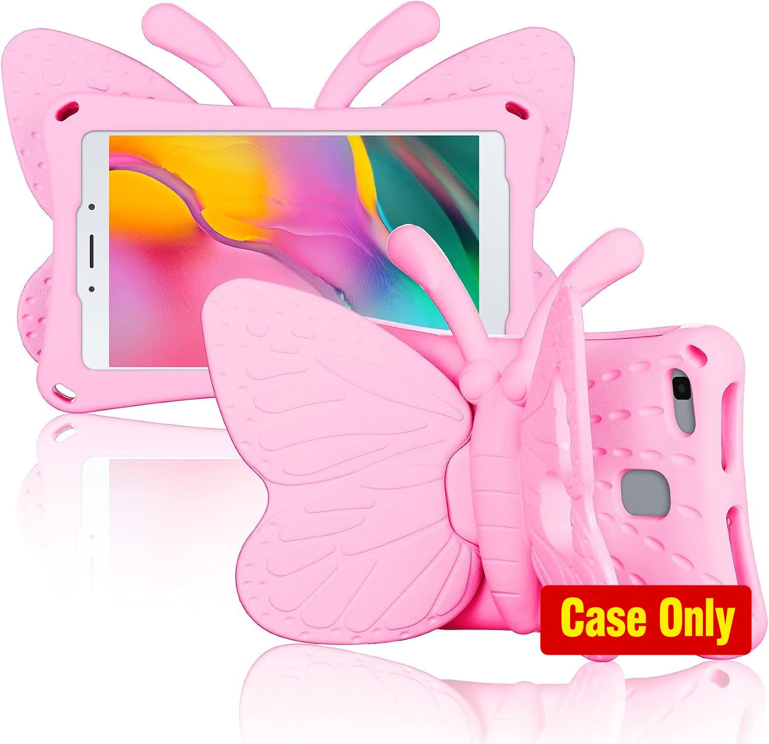 Case for Galaxy Tab A 8.0 2019, 3D Cartoon Butterfly Cover, Kickstand, Shockproo