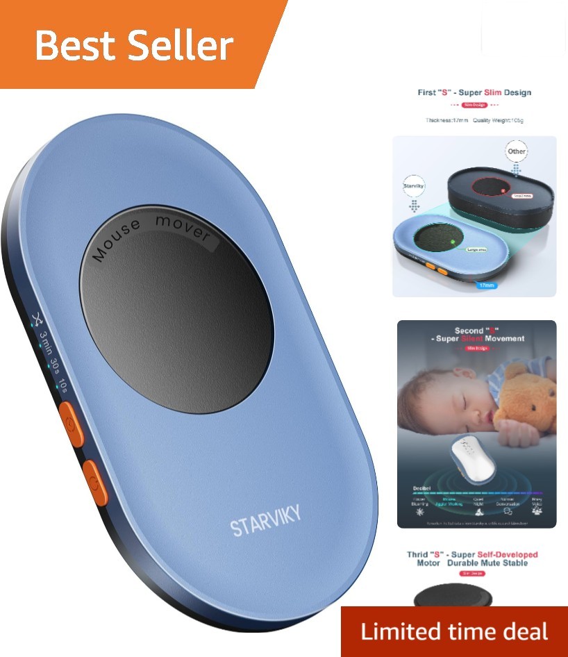STARVIKY Undetectable Mechanical Mouse Jiggler Dark Blue Driver Free