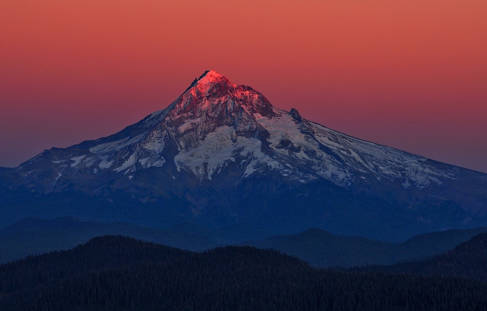 Landscape nature snowy peak volcano mountains oregon Custom Gaming Mat Desk