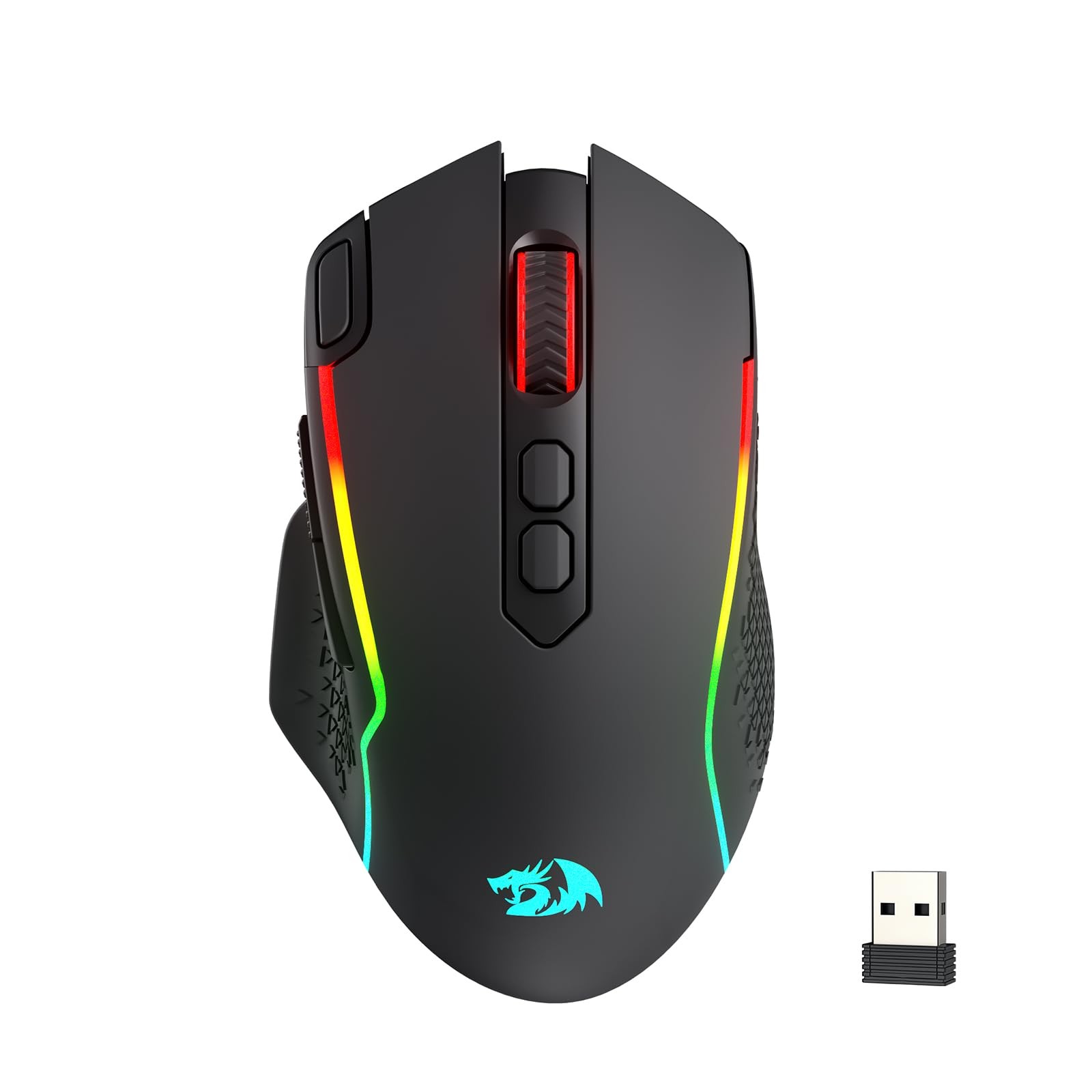 Redragon M810 MAX 3-Mode Wireless Gaming Mouse, 12000 DPI Wired/Wireless RGB ...
