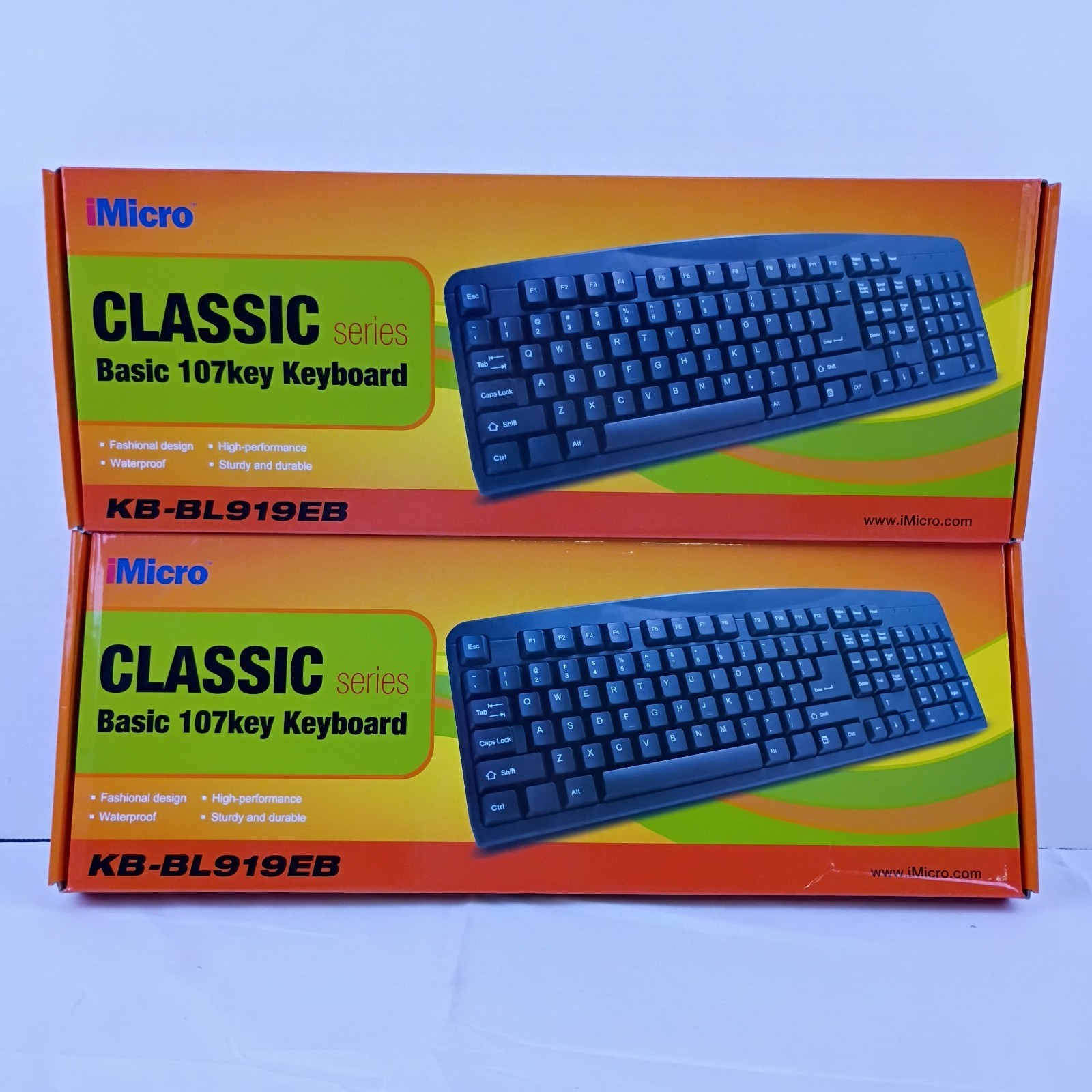 iMicro USB KB-BL919EB New in Box Black QWERTY Computer PC Keyboard Windows & Mac