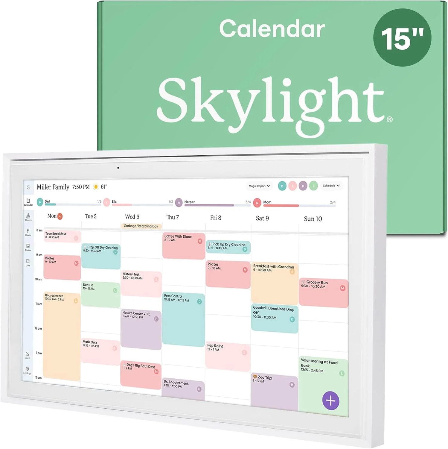 Calendar 15-Inch Touchscreen Digital Calendar, All-In-One Family Organizer and C